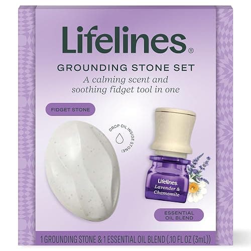 Lifelines Scent-Infused Grounding Stone & Oil Blend - Portable Fidgets for Tweens, Teens & Adults with Essential Oil Blend & Diffusion Stones for Sensory Immersion - Calming Waterless Passive Diffuser - Image 1