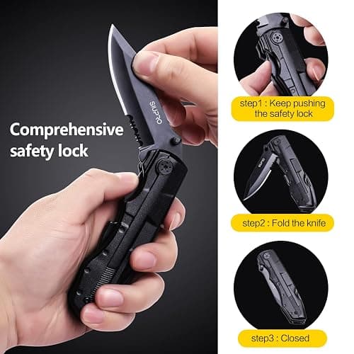 Multitool Pocket Knife for Men, Tactical Folding Multi Tool, Christmas Stocking Stuffers Gifts Idea, Multipurpose Utility Plier for Camping, Survival, Hiking thumbnail 4
