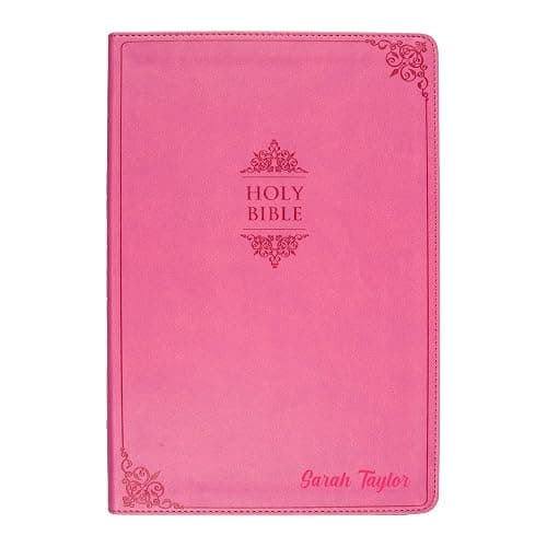 Personalized NIV Holy Bible Custom Engraved | Includes Name on Lower Right Corner of Faux Leather Cover | Custom Gift for Christian & Religious Celebrations (Pink | Medium Print, NIV) - Image 1