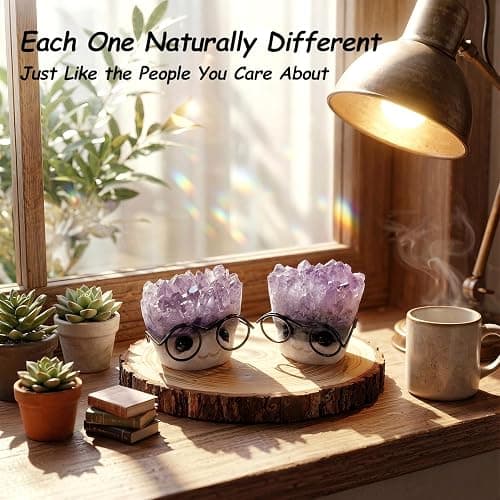 Estairkas Natural Crystal Hedgehog Pet Rock, Mystery Quartz Desk Decor | Punk crystal buddy for rock collectors, coworkers & friends; fun birthday desk accessory thumbnail 3