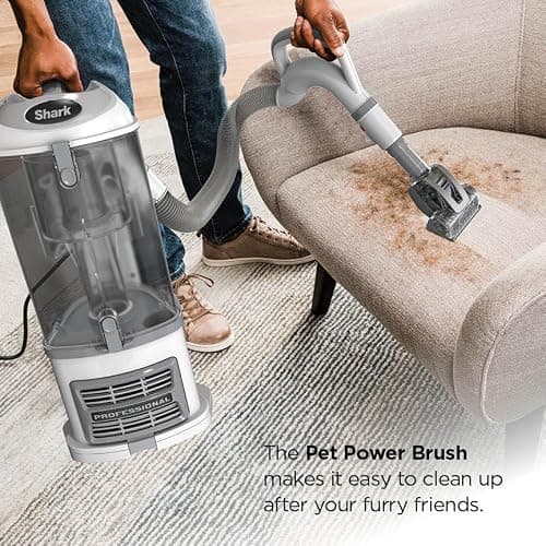 Shark Upright Vacuum Cleaner | Navigator Lift-Away | Pet Hair, Carpet & Hard Floor Cleaning | Pet Power Brush, Dusting Brush & Crevice Tool | HEPA Filter | Swivel Steering | White/Silver | NV356E thumbnail 4