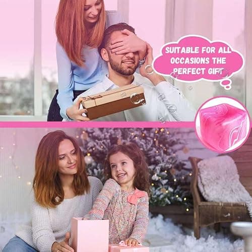 2.2 Inch Slow Rise Fidget Toys,Squishies Ice Cube Shape, Sensory Toy for Kids, Stress Relief Squeeze Balls, Easter Basket Stuffers for Boys Girl(Pink) thumbnail 7