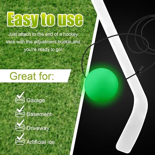 Arrowbash 1 Pcs Hockey Trainer Field Hockey Ball for Solo Hockey Training Street Hockey Balls Glow in the Dark Hockey Stick Handling Balls Portable with Sturdy Bungee Line for Speed Training System thumbnail 3