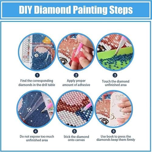 ajepon Cute Diamond Painting Kits for Adults - Diamond Art Kits for Cartoon, Cup Gem Art Kits for Adults for Gift Home Wall Decor (12x16inch) thumbnail 7