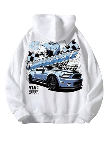 Floerns Men's Long Sleeve Lightweight Hooded Drawstring Letter Print Casual Y2K Graphic Hoodies Sweatshirt Tops Pullover - Image 1