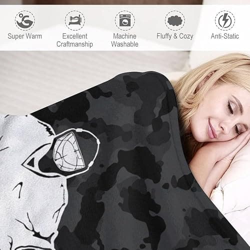 Custom Flannel Blanket Ice Hockey Fans Gift Personalized Sports Throw Blanket for Adults Kid Add Name Number Text Birthday Valentines Christmas 40" x 50", 50" x 60"，60" x 80" thumbnail 4