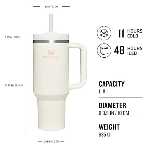 STANLEY Quencher H2.0 Flowstate Tumbler 1.2L - Cold for 11 Hours - Iced for 48 Hours - Metal Water Bottle with Straw, Handle and Lid - Dishwasher Safe - Travel Mug for Cold Drinks thumbnail 2
