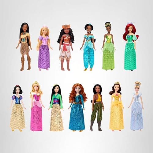 Mattel Disney Princess Ultimate Princess Collection with 13 Fashion Dolls in Sparkling Clothing & Accessories, Poseable, Inspired by Movies (Amazon Exclusive) thumbnail 5