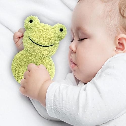 Doindute Baby Frog Soft Rattle Toy, Plush Frog Infant Shaker Rattle Easy-Grasp Stuffed Animal Toy, Gifts for Newborns Babies Toddlers Boys Girls, Green, 6 Inches thumbnail 3