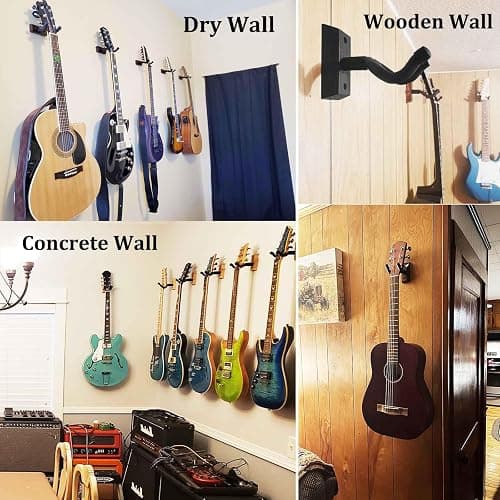 SNIGJAT Guitar Wall Mount 2 Pack, Guitar Hanger Wall Hook Holder Stand with Screws, Hardwood Mount Hanger for Acoustic Bass,Banjo, Mandolin Guitar, Bass, Banjo, Mandolin thumbnail 8