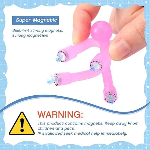 60 Pieces Fridge Magnets Humanoid Cute Men Colorful Refrigerator Magnetic Toys for Kids Translucent Magnetic Magnets for Adults Lockers, Fridge, Office, Whiteboard Decoration thumbnail 3