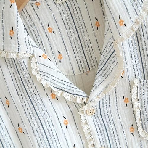 Vhitler Linen Set Coquette Womens Pajamas Set Summer Lounge Sets for Women Old Money Aesthetic thumbnail 4