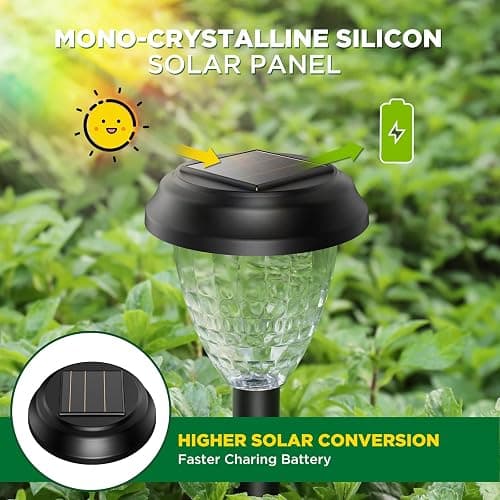 URAGO Super Bright Solar Lights Outdoor Waterproof-10 Pack, Dusk to Dawn Up to 12 Hrs Solar Powered Outdoor Pathway Garden Lights Auto On/Off, LED Landscape Lighting Decorative for Walkway Patio Yard thumbnail 5