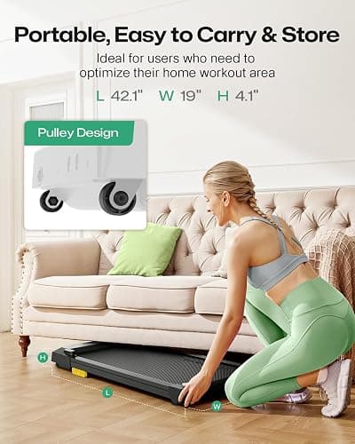 UREVO Smart Walking Pad, Standing Desk Treadmill with Double Shock Absorption, Quiet Operation, Workout APP with Track Insights and MIIT Mode, Plug and Play, Remote or APP Control for Home Office thumbnail 7