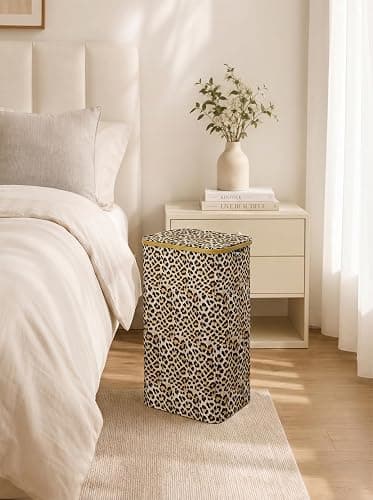 IEGrow Laundry Hamper with Lid,110L Laundry Basket with Bag,Leopard Print | Dirty Clothes Hamper Basket with Bamboo Handle for Clothes Towels thumbnail 7