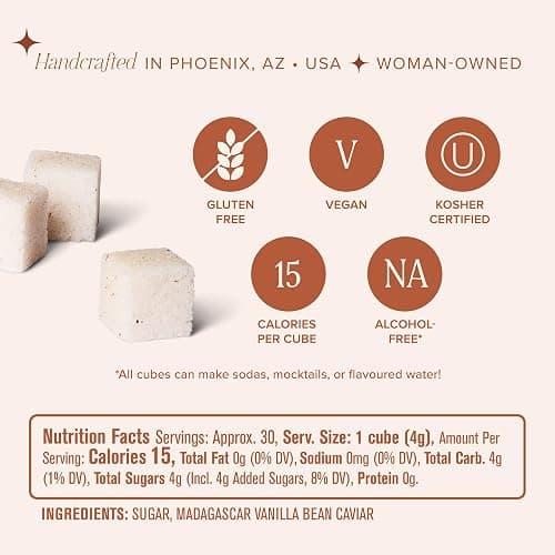 Teaspressa Luxe Mixer Cube - Madagascar Vanilla Bean Flavor Infused Sugar Cubes - Kosher - Gluten-Free - Barista quality coffee experience for home or hosting - No Mess - Makes 30 drinks - For at Home or On The Go - Great Gift Idea thumbnail 6