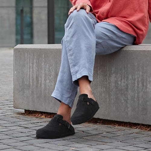 Asgard Suede Clogs Mules Potato Shoes with Comfort Cork Footbed - Wide Feet Please Half Size UP thumbnail 2