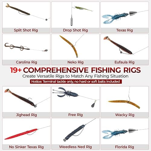 MadBite by KastKing 182/265/400pcs Compact Fishing Tackle Kit - All-in-One Freshwater Hooks, Weights, Bobbers in Tackle Box, Fishing Gear Set for Bass Trout Panfish thumbnail 6