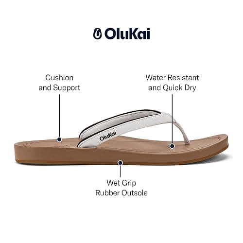 OLUKAI Uiki Women's Beach Sandal, Quick-Dry Flip-Flop Slides, Water Resistant, Wet Grip Soles & Compression Molded Footbed thumbnail 2