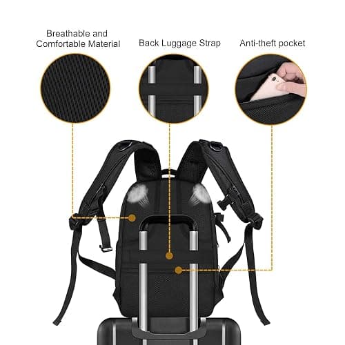 MOSISO Camera Backpack, DSLR/SLR/Mirrorless Photography Camera Bag 15-16 inch Waterproof Hardshell Case with Tripod Holder&Laptop Compartment Compatible with Canon/Nikon/Sony, Black thumbnail 8