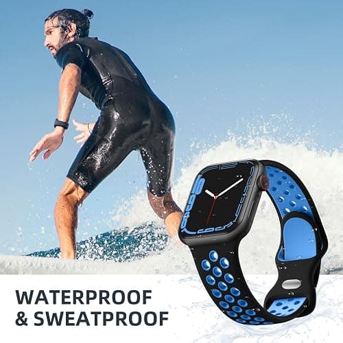 Lerobo 5 Pack Sport Band Compatible for Apple Watch Band 46mm 44mm 45mm 49mm 42mm 41mm 40mm 38mm Men Women, Breathable Silicone Strap for iWatch Series 11 10 9 8 7 6 5 4 3 2 SE 3 2nd Gen Ultra 3 2 1 thumbnail 6