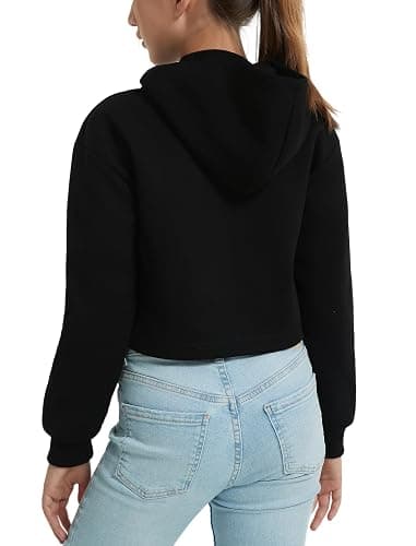 EXARUS Girls Sweatshirts Oversized/Crop Graphic Hoodie Letter Print Crew Neck Pullover Long Sleeve Casual School Kids thumbnail 4