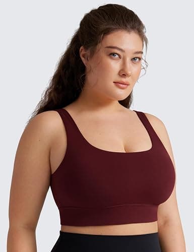CRZ YOGA Womens Butterluxe U Back Sports Bra - Scoop Neck Padded Low Impact Yoga Clothes Workout Crop Top with Built in Pads thumbnail 5