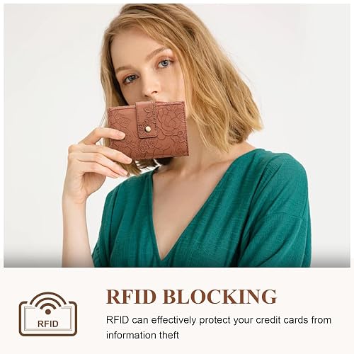SENDEFN Wallets for Women Trifold Ladies Wallet Credit Card Holder Coin Pocket with ID Window thumbnail 3