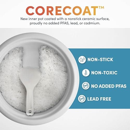 AROMA® CoreCoat Rice Cooker with Pop-Up Food Steaming Basket (4 Cups Cooked, 2 Cups Uncooked) thumbnail 5