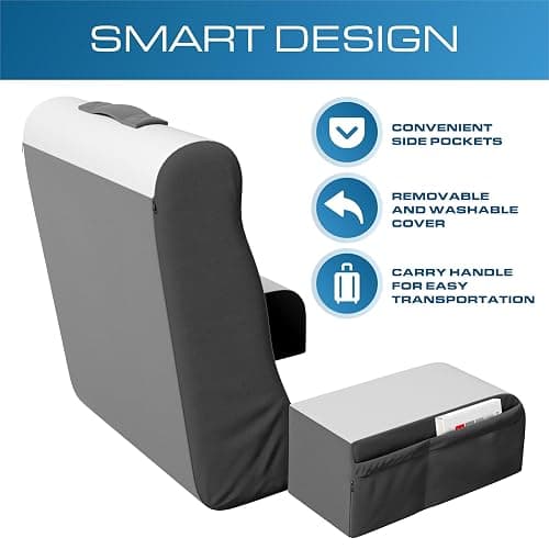 Kölbs Reading Pillow, Full Support Comfort Solid Foam, Back Cushion for Bed Sitting Up TV Book Gaming - Back Support Backrest Use on Mattress or Sofa (Grey/White, Tall) thumbnail 4