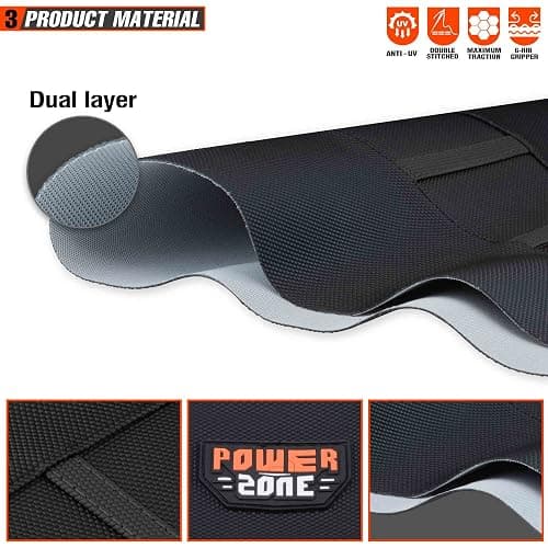 MCHMFG Motorcycle Universal Seat Cover Non-Slip Rubber Striped Gripper Soft Sewing for CRF WR WRF RMZ YZF SXF EXC EXC XC SX CR KLX Dirt Pit Bike Motocross Off Road (Black) thumbnail 5