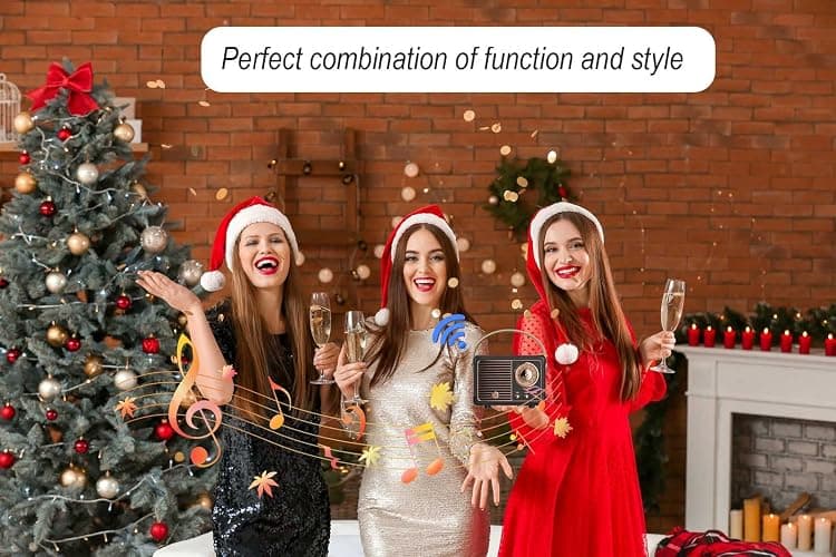 Dosmix Retro Bluetooth Speaker, Vintage Decor,Small Wireless Bluetooth Speaker,Cute Old Fashion Style for Kitchen Desk Bedroom Office Outdoor,Birthday Gifts for Women Men Teens thumbnail 7