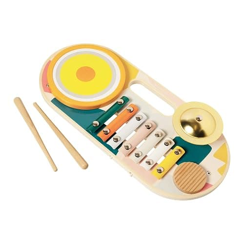 Manhattan Toy Beats to Go Wooden Toddler and Preschool Musical Learning Toy Xylophone, Drum, Cymbal and Washboard thumbnail 3