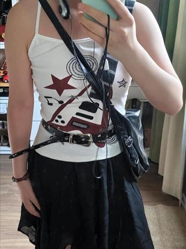 JOLILUNA Whimsy Twee Clothes Whimsigoth Graphic Guitar Top Y2k Grunge Streetwear Emo T Shirt thumbnail 3