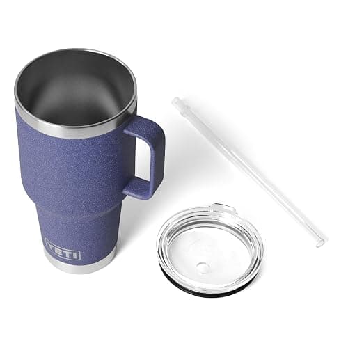 YETI Rambler 35 oz Tumbler with Handle and Straw Lid, Travel Mug Water Tumbler, Vacuum Insulated Cup with Handle, Stainless Steel, Moon Dust - Textured thumbnail 4