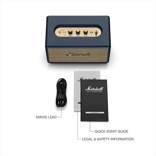 Marshall Acton III Bluetooth Home Speaker - Loud Stereo Sound with Bass and Treble Controls | Plug-in Powered | 3.5 mm Aux Input - Midnight Blue thumbnail 8