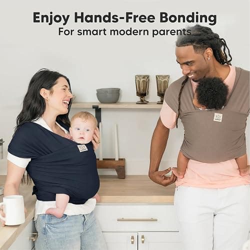 KeaBabies Baby Wrap Carrier - All in 1 Original Baby Carrier Newborn to Toddler Sling, Easy to Wear, Hands Free Bonding, Lightweight, Breathable Infant Wraps (Midnight) thumbnail 8