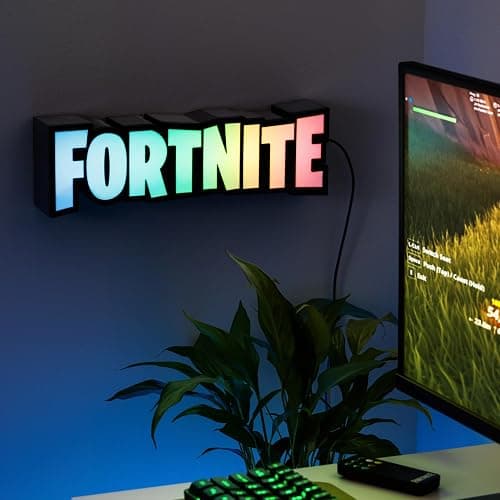 Paladone Fortnite RGB Colour-Changing Logo Light – Officially Licensed Gaming Lamp with Remote Control, Wall or Desk Display, USB Powered Décor for Gamers thumbnail 2