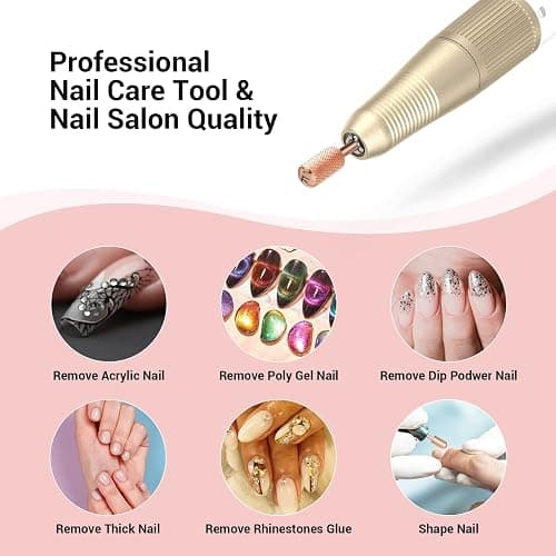 MelodySusie Safety Nail Drill Bits, 3/32'' Smooth Round Top Large Barrel Carbide Bits, Suitable for Manicure Pedicure Cuticle Gel Polishing, Beginners Bits, Rose Gold, Series Bit-S, Fine thumbnail 7