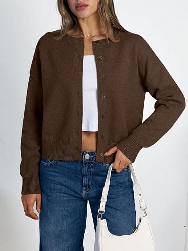 LILLUSORY Womens Cropped Cardigan Sweaters Lightweight Fall Crop Cotton Knit Y2k Outfits Fashion Button Up Clothes 2025 thumbnail 2