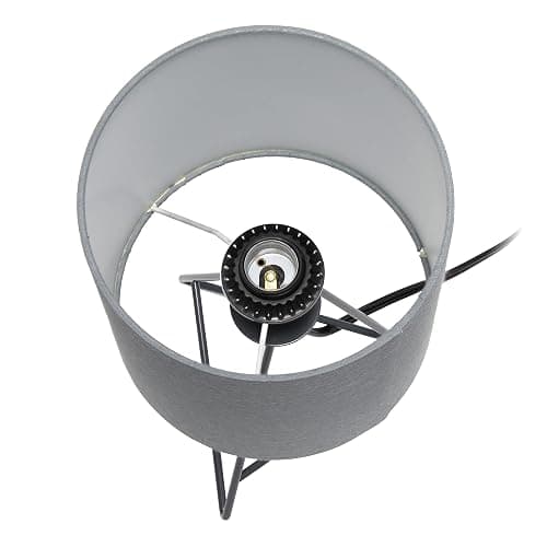 Simple Designs LT2066-GDW 13.5" Down to The Wire Metal Table Lamp with Fabric Shade, Gold with White Shade thumbnail 9
