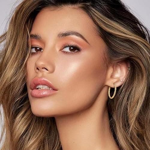 Gold Hoop Earrings for Women, 14K Gold Earrings Twisted Detailing Hypoallergenic Lightweight Earring Mother’s Day Gifts 35MM thumbnail 4