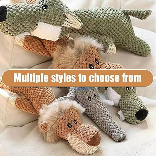 ROWPOZ Dog Plush Toys for Aggressive Chewers, 2026 New Indestructible Dog Squeaky Toys Dogs Puppy Chew Toys, Durable Chew Toys Dogs Plush Toy to Keep Them Busy (Yellow Lion) thumbnail 3