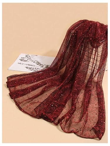 Floerns Women's Sequin Bandana Square Scarf Silk Scarves Mesh Shawl and Wrap for Evening Dresses thumbnail 2