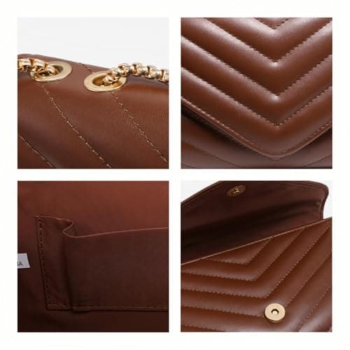 Dasein Women Small Quilted Crossbody Bags Stylish Designer Evening Bag Clutch Purses and Handbags with Chain Shoulder Strap thumbnail 7