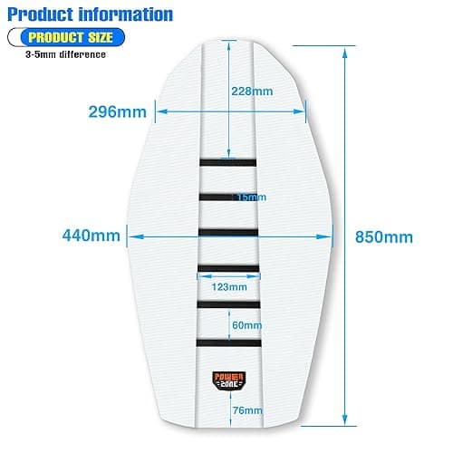 MCHMFG Universal Ribbed Dirt Bike Seat Cover - Gripper Soft Seat Cover for Most Dirt Pit Bike Motorcycle (White-White) - White-White thumbnail 4