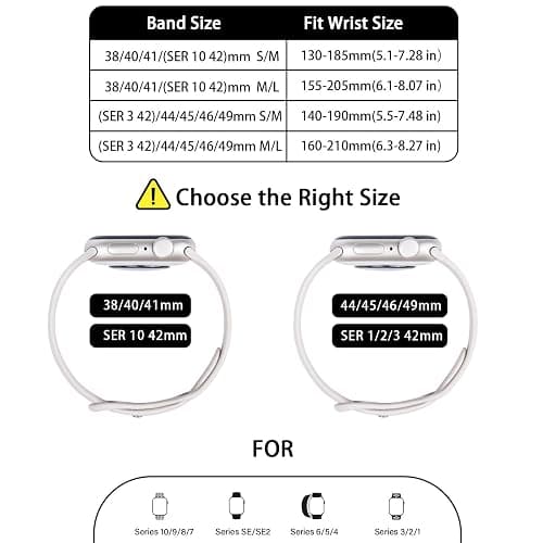 Sycamond Silicone Band Compatible with Apple Watch 41mm 38mm 40mm 49mm 46mm 45mm 42mm 44mm, Replacement Sport Strap Wristband for iWatch Series 11 10 9 8 7 6 5 4 SE Ultra 3 2 1 Women Men thumbnail 6