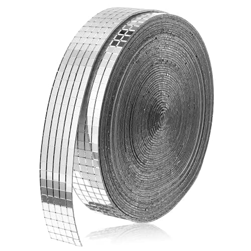 10000 Pcs Disco Ball Mirror Tiles Self Adhesive 5 x 5 mm Small Square Mirror Mosaic Tiles Disco Ball Tapes Stickers for Crafts DIY Party Decoration - Image 1