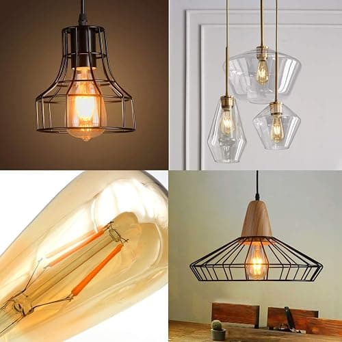 LED Dimmable Edison Light Bulbs 4W, 2200K-2400K Warm White (Amber Glass) ST64, E26 Base Pack of 6 thumbnail 2