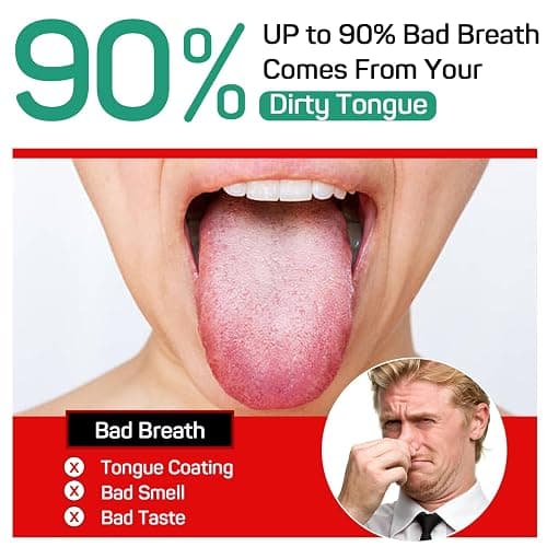 RONAVO Tongue Scraper for Adults, Two Colors Designed for Couples, Cure Bad Breath, Tongue Cleaners Stainless Steel, Metal Tongue Scrapers for Oral Care & Hygiene (2 Pack) thumbnail 2